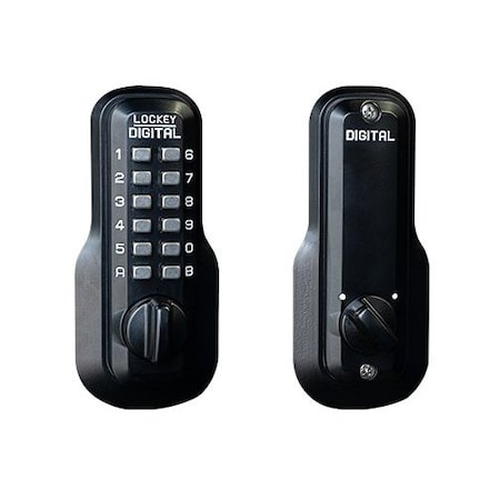 Lockey EZ Mechanical Keyless Combination Deadbolt Lock Single Combination Jet Black Marine Grade M210-JBMG